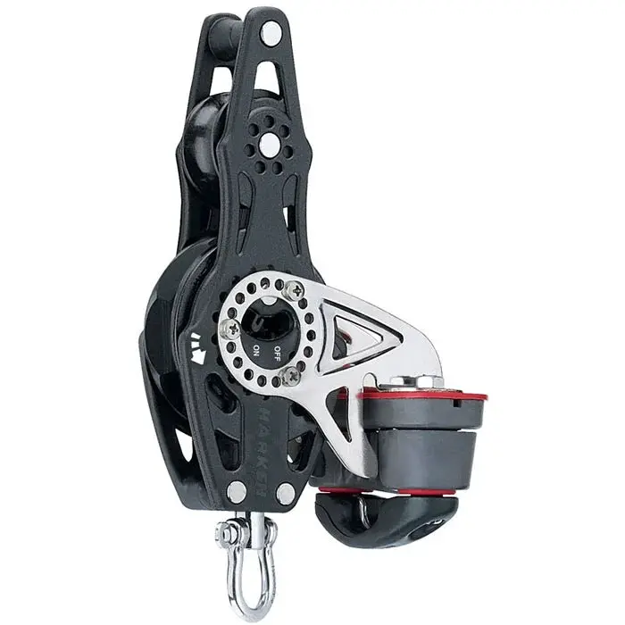 Harken 75Mm Carbo Fiddle Block With Ratchet And 150 Cam-Matic – Includes Becket 1