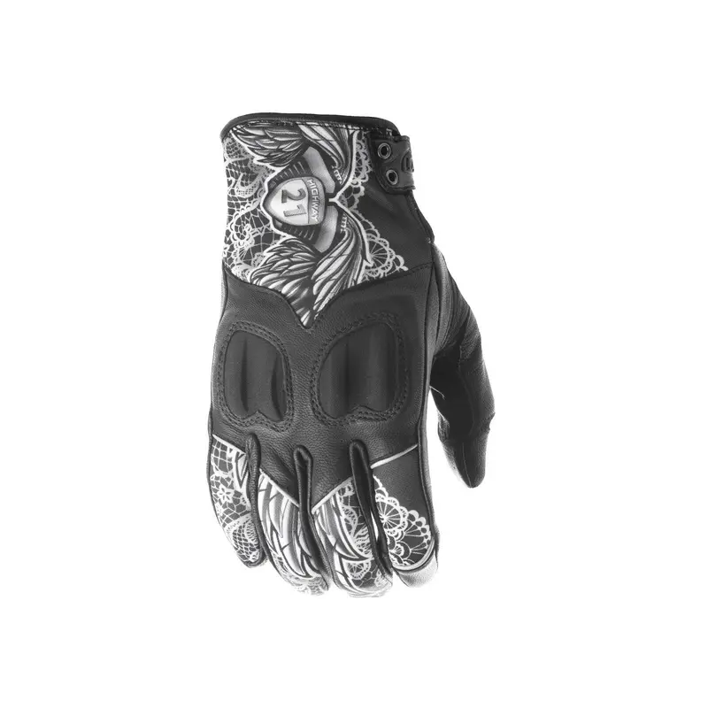 Highway 21 Women'S Vixen Lace Gloves – Black And White 1