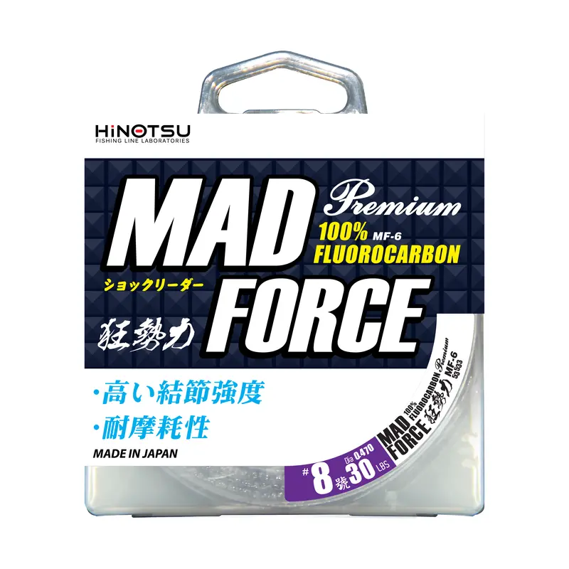 Hinotsu Mf-6 Mad Force 100% Fluorocarbon Leader – Premium Clarity & Knot Strength 1