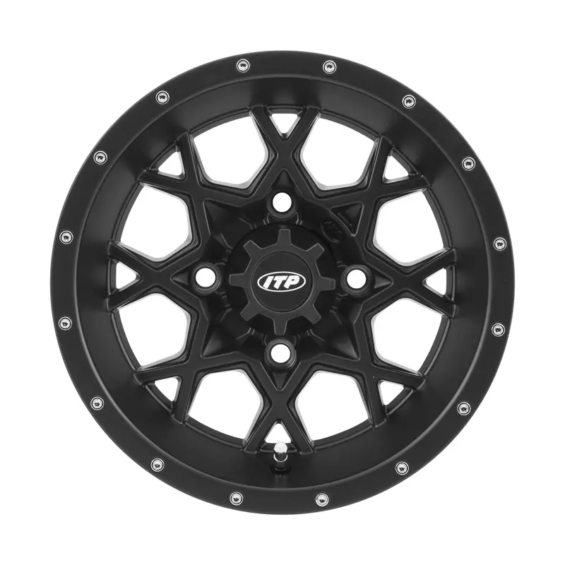 Itp Hurricane Black Alloy Wheel – 12X7", 4/110 Bolt Pattern, 5+2 Offset – 57-86275 1