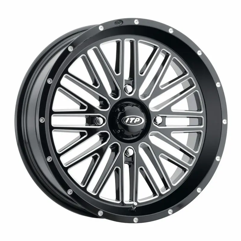 Itp Momentum Black Alloy Wheel – 14X7, 4/137, 5+2 Offset (57-14118) 1