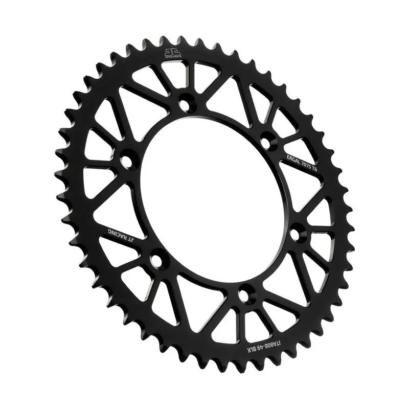 Jt Rear Racelite Aluminum Sprocket – 49T, 520 Pitch, Black, Compatible With Kawasaki & Suzuki 1