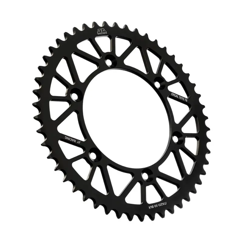 Jt Rear Racelite Aluminum Sprocket – 50T, 520 Pitch, Black, Designed For Honda & Yamaha 1