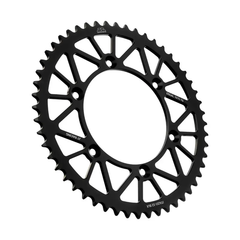 Jt Rear Racelite Aluminum Sprocket – 52T, 520 Pitch, Black, Fits Honda & Yamaha 1