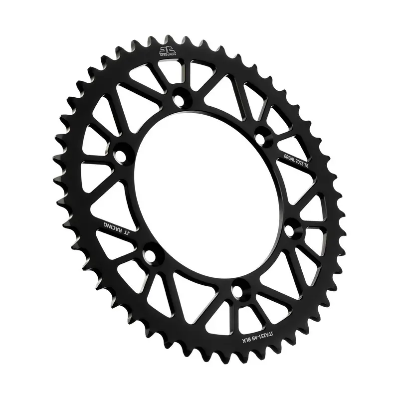 Jt Rear Racelite Sprocket – Aluminum, 49T, 520 Pitch, Black Finish For Honda/Yamaha 1
