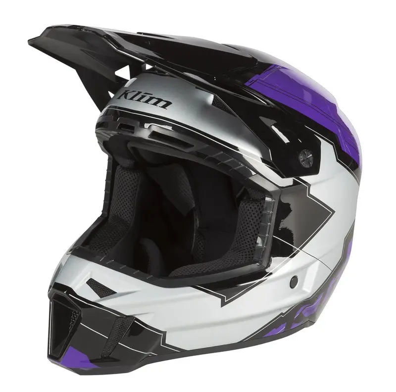 Klim F3 Ece-Certified Dual-Sport Helmet – Helio-Silver & Purple (3769-001-160-014) 1
