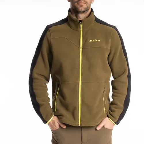 Klim Men'S Teton Crest Fleece Jacket – Dark Olive And Black 1