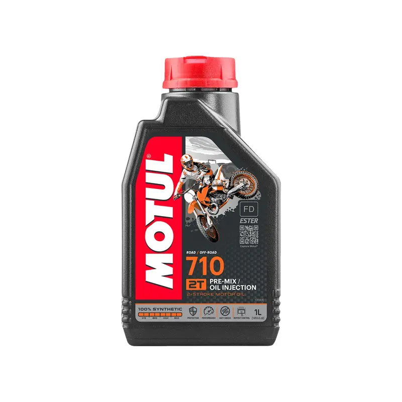 Motul 710 2T Injector Premix Oil – 1-Liter High-Detergency 2-Stroke Oil For Fuel Systems 1