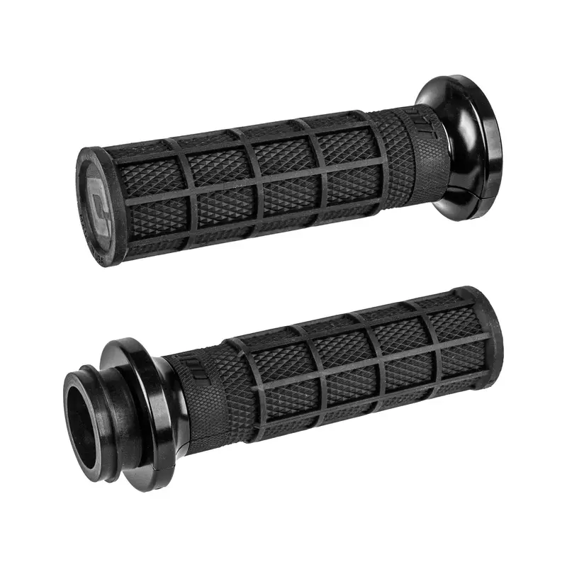 Odi Hart-Luck Lock-On Full-Waffle Grips – Black/Black, 1" Cable - 206-40040 1