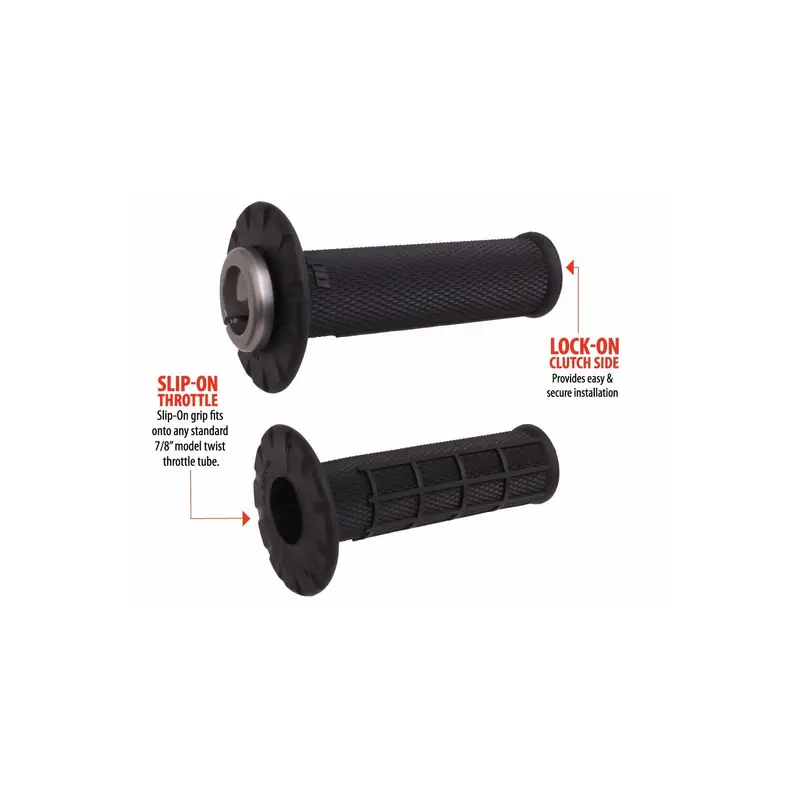 Odi Universal Lock-On Half-Waffle Grips In Black And Silver – Model 206-1156 1