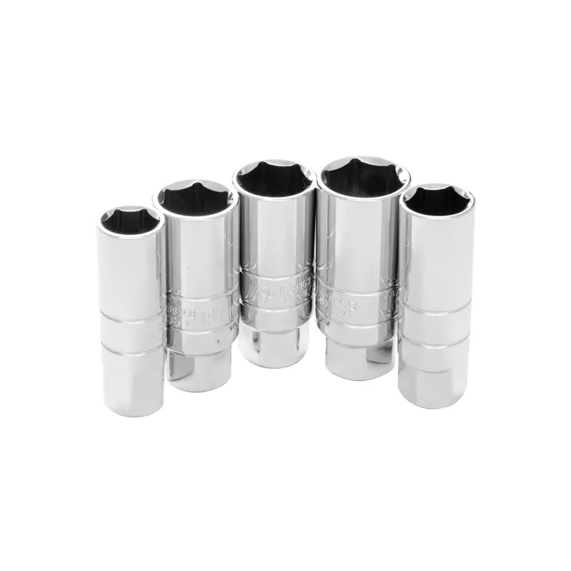 Performance Tool 5-Piece Spark Plug Socket Set – Metric & Sae Sizes Included 1