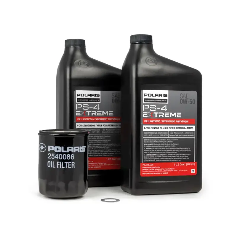 Polaris 0W-50 Full Synthetic Oil Change Kit – Includes Filter & Crush Washer (Part #2890056) 1