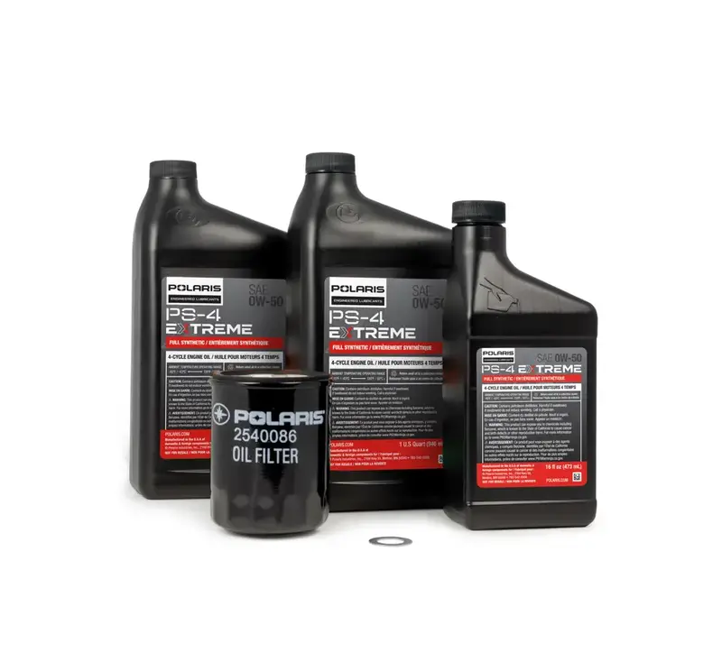 Polaris Ps-4 Extreme 0W-50 Full Synthetic Oil Change Kit – 2.5 Qt, Filter & Crush Washer (Part #2890057) 1