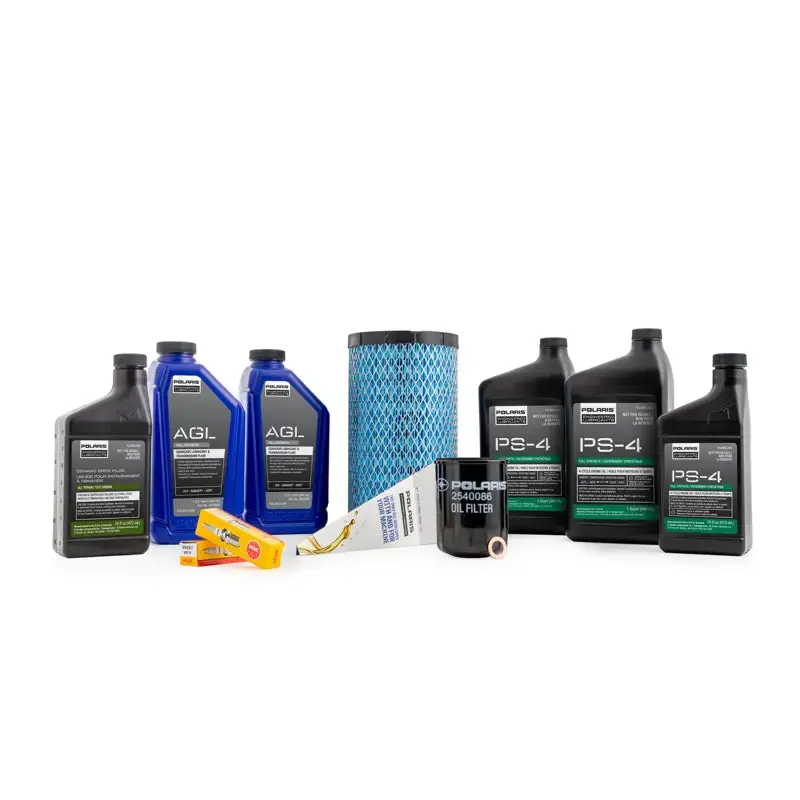 Polaris Ranger Maintenance Kit – Agl Fluid, Ps-4 5W-50 Synthetic Oil, Air & Oil Filters, Dual Spark Plugs (2830556) 1