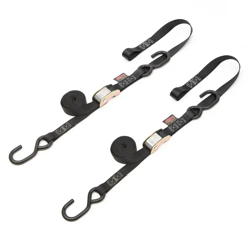 Powertye 1-Inch X 6-Foot All-Black S-Hook Tie-Down Strap 1