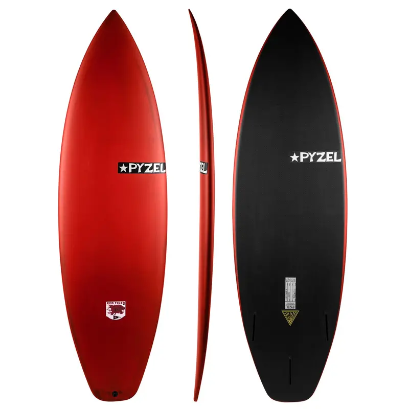 Pyzel Red Tiger Surfboard – Vibrant Red Deck Version 1