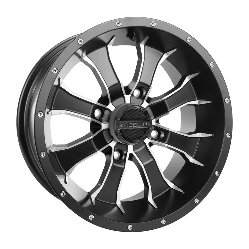 Raceline Mamba 15X7 Atv Wheel – Black With Machined Face, 4/137 Bolt Pattern, +10Mm Offset, 5+2 Backspacing, Model 570-1596 1
