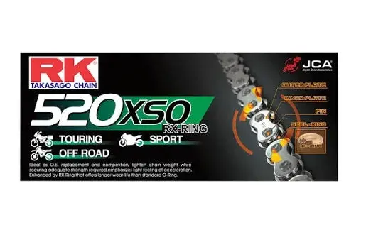 Rk 525 Xso 120-Link Motorcycle Chain – High-Strength O-Ring Design (1223-0727) 1
