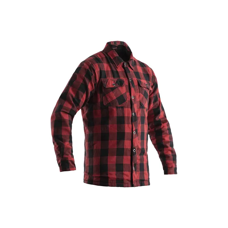 Rst Kevlar Lumberjack Ce-Certified Riding Shirt – Red Check Textile Design 1