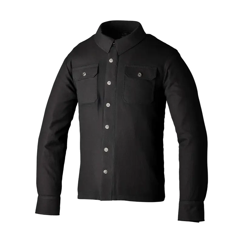 Rst Lumberjack Ce-Certified Motorcycle Shirt – Plain Black Check Pattern 1