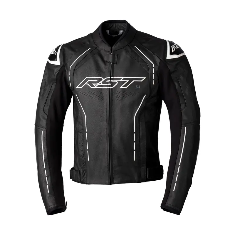 Rst S1 Ce-Certified Leather Motorcycle Jacket – Black/White, Size Xl 1