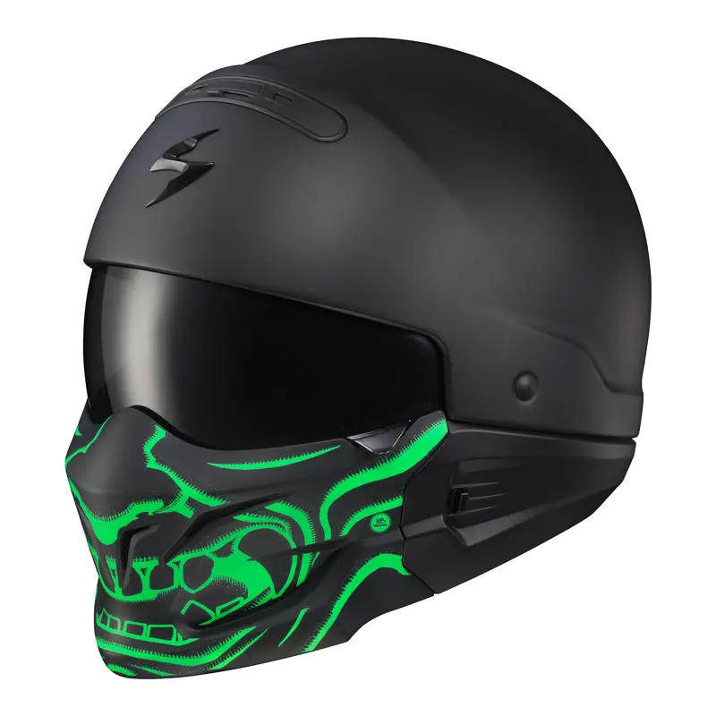 Scorpion Exo Covert Face Mask – Samurai Glow-In-The-Dark Green – Part #75-01096 1