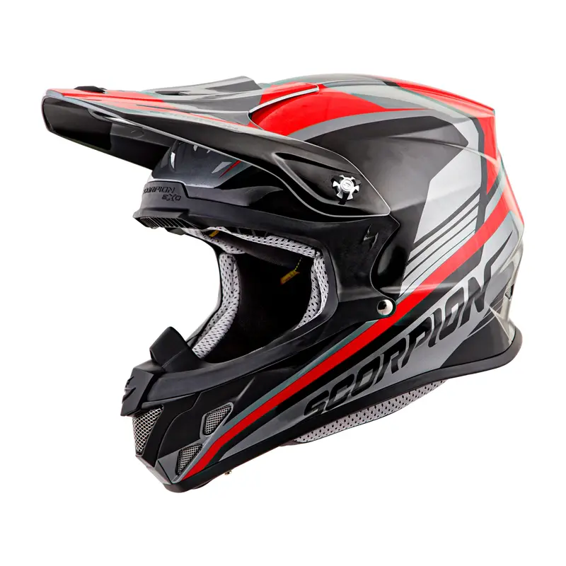 Scorpion Exo Vx-R70 Off-Road Helmet – Ascend Silver/Red Finish, Size Md 1
