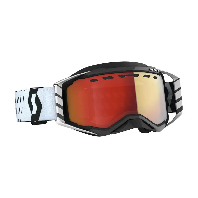 Scott Prospect Snowcross Goggles – Black/White With Red Chrome Enhancer Lens #51-1931 1