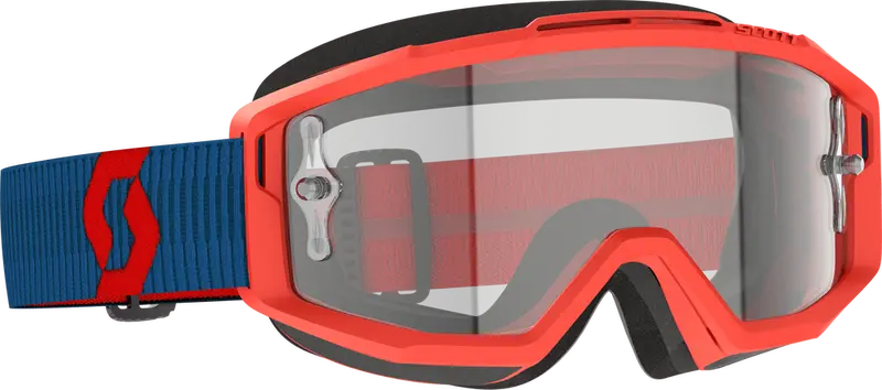 Scott Split Otg Snow Goggles – Dark Blue/Neon Red Frame With Clear Lens (51-5648) 1