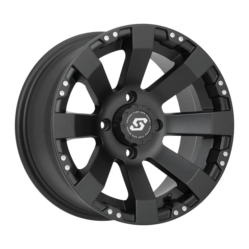Sedona Spyder Wheel – 14X7 Inches, 4/137 Bolt Pattern, 5+2 Offset (+10Mm), Gloss Black (Model #570-1155) 1