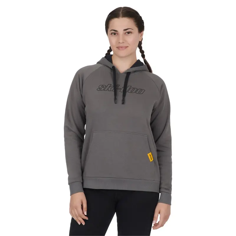 Ski-Doo Women'S Signature Charcoal Grey Pullover Hoodie – Size S 1