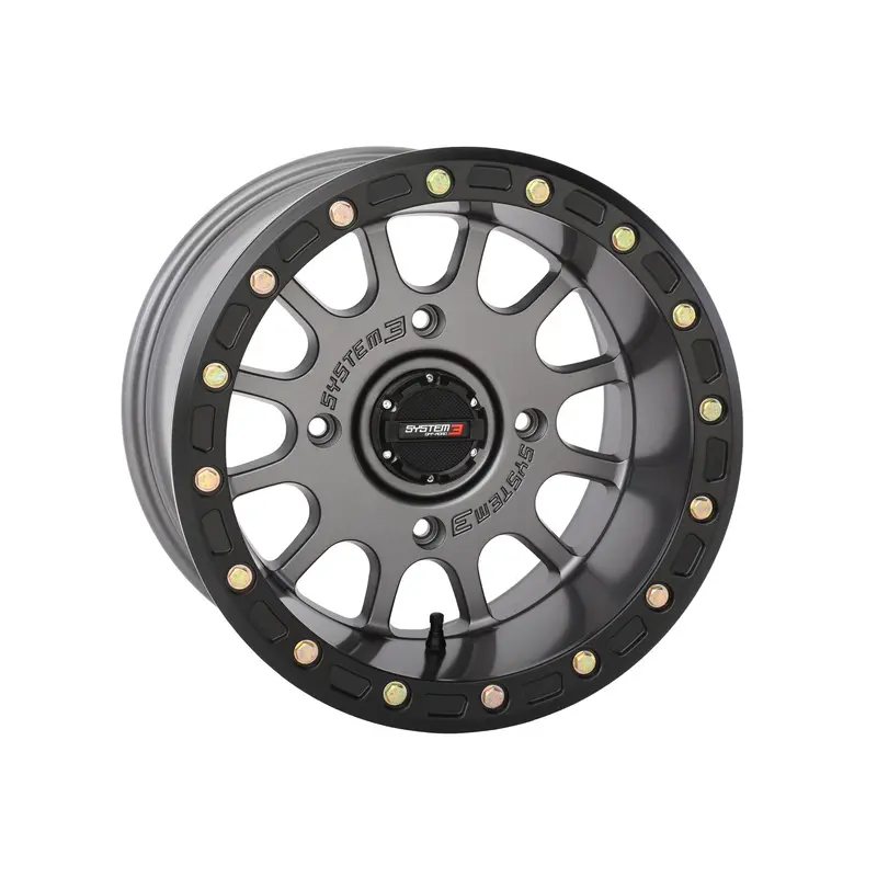 System 3 Sb5 Matte Gunmetal Grey Beadlock Wheel – 15X10", 5+5 Offset (−5Mm), 4/156 (3-156561) 1