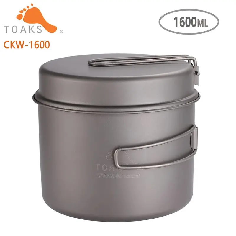 Toaks Ultralight Titanium Cookware Set – 1100Ml Pot, 1300Ml Pan, 1600Ml Bowl & Cup 1