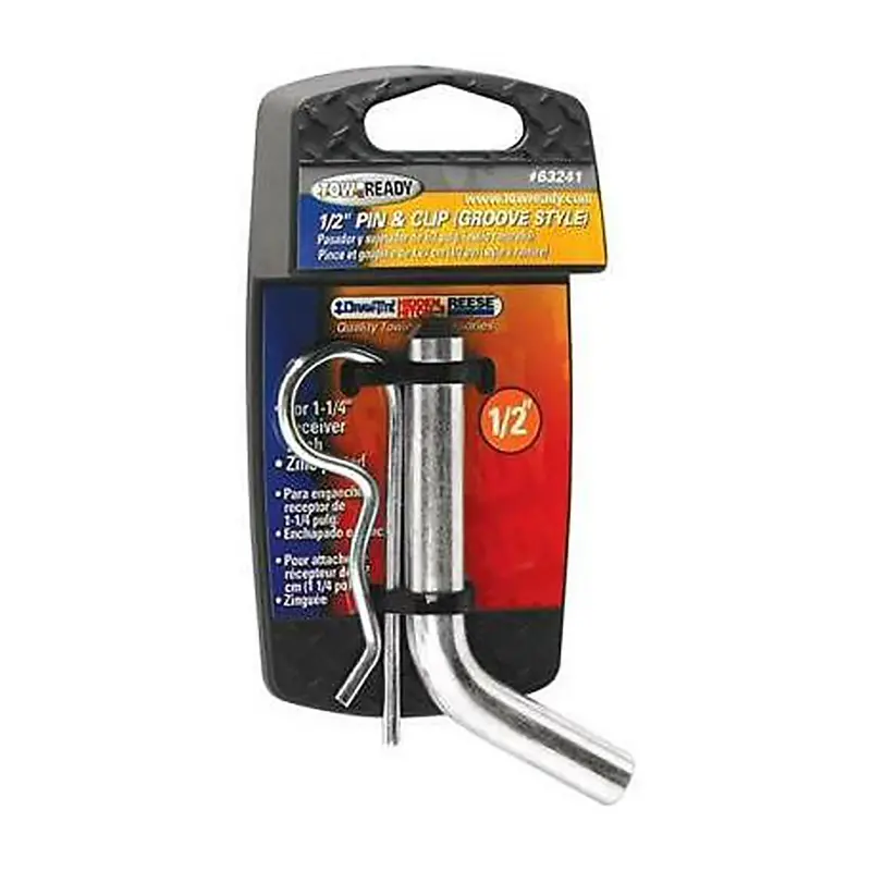 Two-Piece Tow-Ready Grooved Hitch Pin & Clip Set – Fits 2-1/2" Receiver 1
