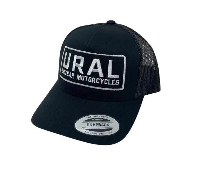 Ural Black Motorcycle Hat – Classic Styling With Brand Embellishment 1
