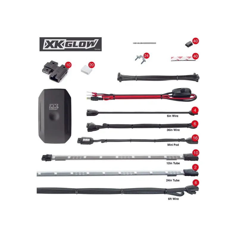 Xk Glow 28-Piece Xkchrome Rgb Lighting Kit For Utvs – Model 653-0048 1