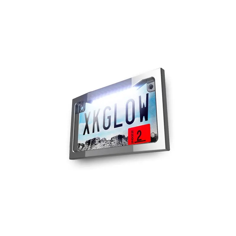 Xk Glow Illuminated Chrome Motorcycle License Plate Frame (653-0060) 1