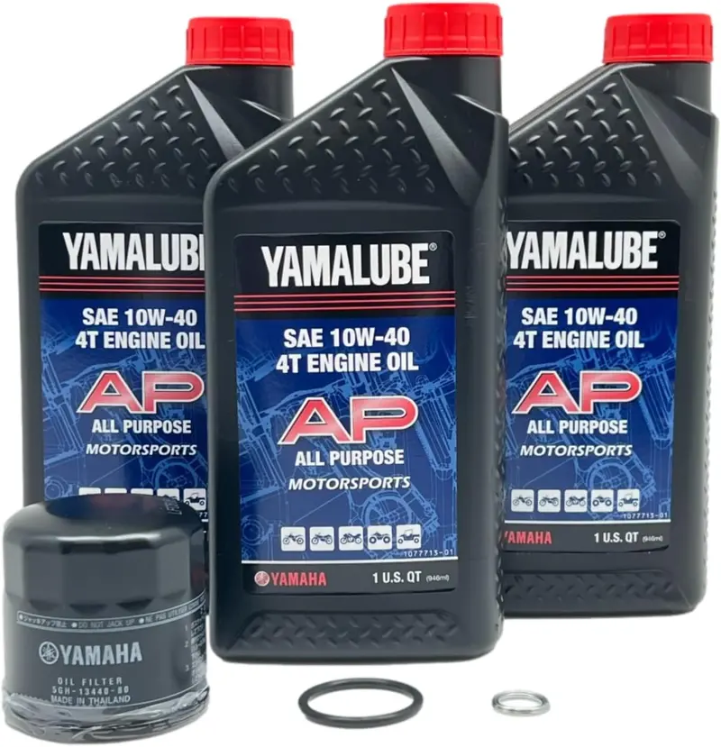 Yamaha Atv Oil Change Kit – 10W-40 Full-Synthetic Formula For Rhino, Viking, Grizzly & Kodiak Models (Kit #Lub-Sxscg-Kt-00) 1