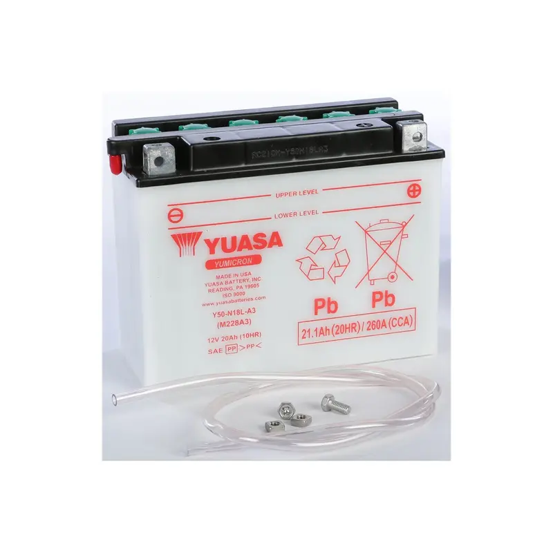 Yuasa Y50-N18L-A3 Standard Wet Cell Battery – Conventional, Rechargeable Design 1