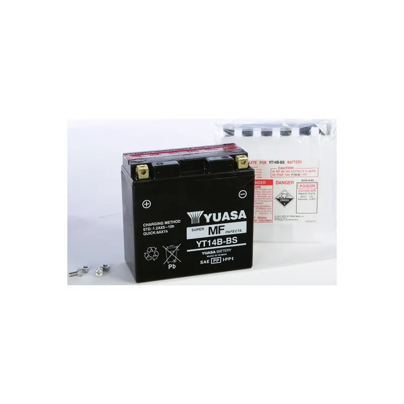 Yuasa Yt14B-Bs Maintenance-Free Motorcycle Battery – 49-1986 1