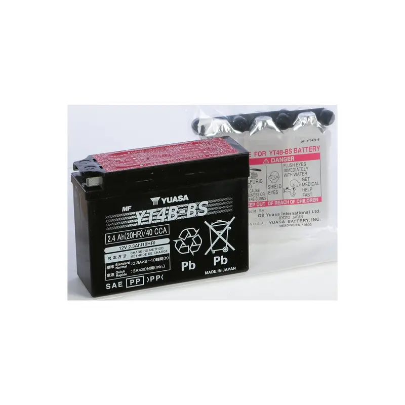 Yuasa Yt4B-Bs Miniature Agm Battery – Maintenance-Free, Great For Mopeds & Minibikes 1