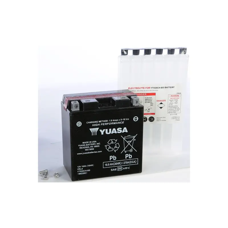 Yuasa Ytx20Ch-Bs Sealed Agm Motorcycle Battery – Maintenance-Free, Factory Activated 1