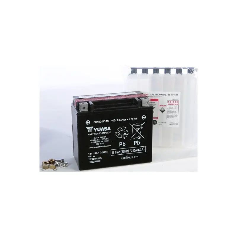 Yuasa Ytx20H-Bs Low-Profile Agm Motorcycle Battery – Maintenance-Free Design 1