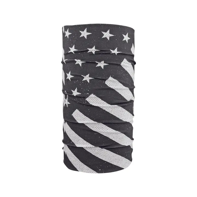 Zan Motley Tube Scarf – Black And White Flag Design 1