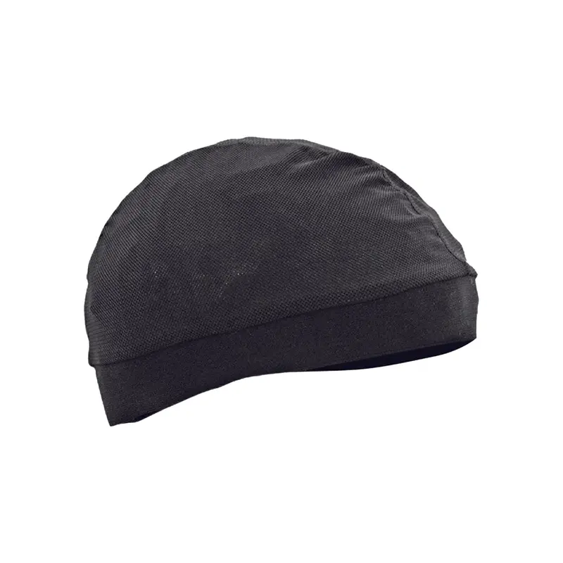 Zan Skull Cap With Comfort Band – Black Mesh Headwear 1